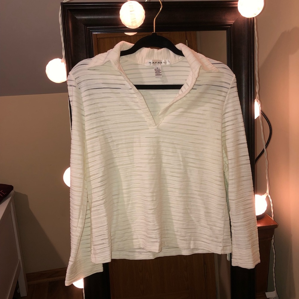 White long-sleeve top